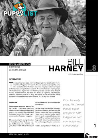 Australian Biography Series - Bill Harney (Study Guide)