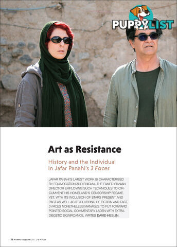 Art as Resistance: History and the Individual in Jafar Panahi's '3 Faces'