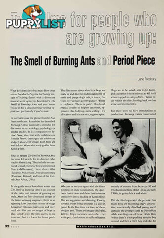 Two Films for People Who Are Growing Up: 'The Smell of Burning Ants' and 'Period Piece'