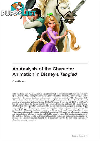 An Analysis of the Character Animation in Disney's 'Tangled'