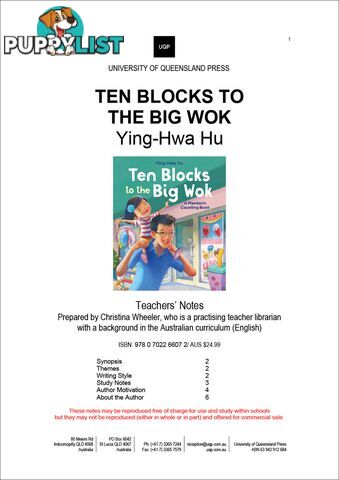 Ten Blocks to the Big Wok (Teachers Notes)