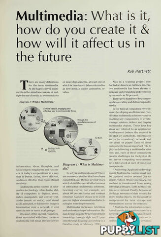 Multimedia: What Is It, How Do You Create It and How Will It Affect Us in the Future