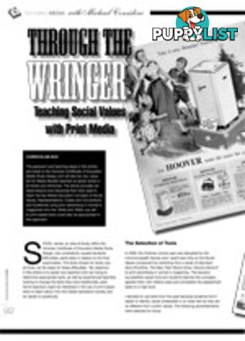 Through the Wringer: Teaching Social Values with Print Media