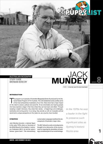 Australian Biography Series - Jack Mundey (Study Guide)