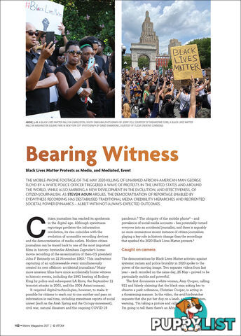 Bearing Witness: Black Lives Matter Protests as Media, and Mediated, Event