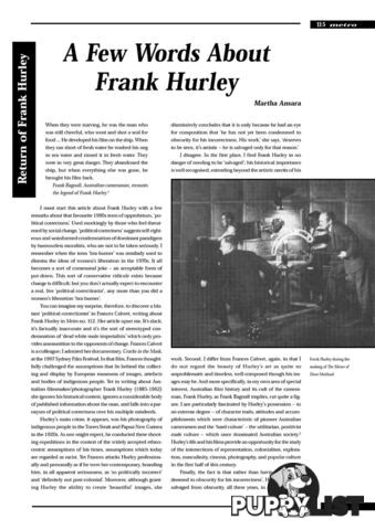 A Few Words About Frank Hurley