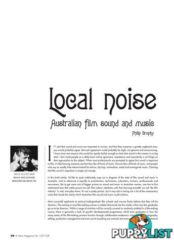 Local Noise: Australian Film Sound and Music