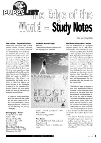 The Edge of the World' - Study Notes