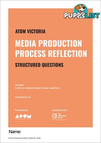 2020  Media Production Process Reflection Structured Questions for VCE Media Units 3&4