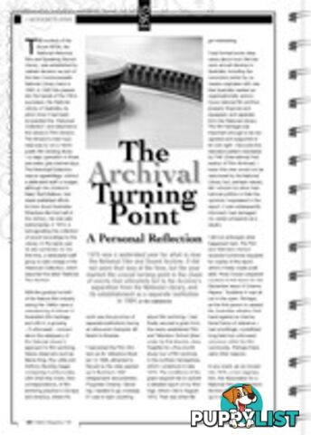 The Archival Turning Point: A Personal Reflection