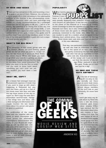 The Coming of the Geeks: Movie Review and Gossip Web Sites