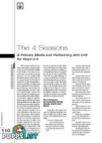 The 4 Seasons: A Primary Media and Performing Arts Unit for Years 3-4