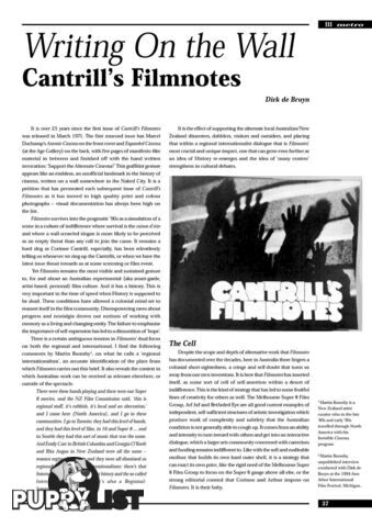 Writing on the Wall: 'Cantrill's Filmnotes'