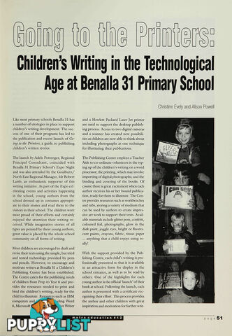 Going to the Printers': Children's Writing in the Technological Age at Benalla 31 Primary School