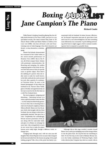 Boxing Ada: Jane Campion's 'The Piano'