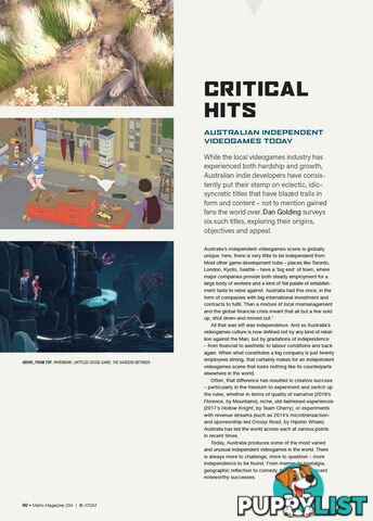 Critical Hits: Australian Independent Videogames Today