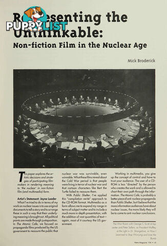 Representing the Unthinkable: Non-fiction Film in the Nuclear Age