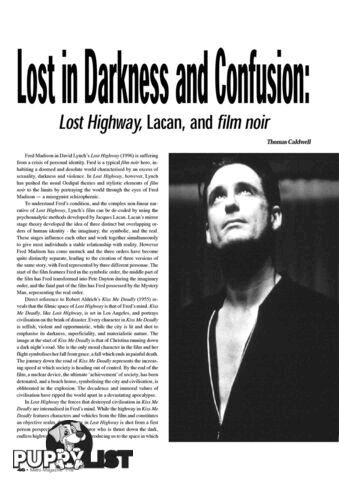 Lost in Darkness and Confusion: 'Lost Highway', Lacan, and film noir