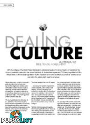 Dealing in Culture: Australia/US Free Trade Agreement