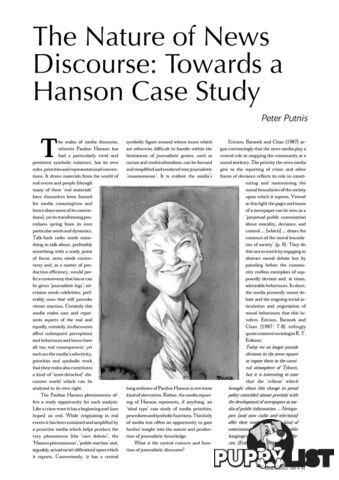 The Nature of News Discourse: Towards a Hanson Case Study