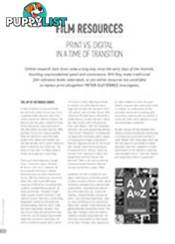Film Resources: Print vs. Digital in a Time of Transition