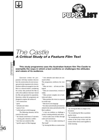 The Castle': A Critical Study of a Feature Film Text