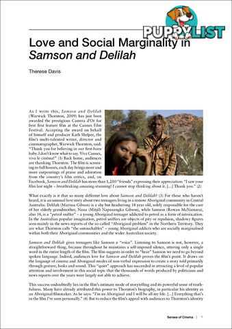 Love and Social Marginality in 'Samson and Delilah'