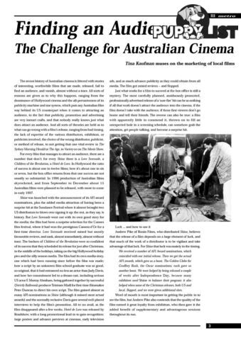 Finding an Audience: The Challenge for Australian Cinema (M111 version)