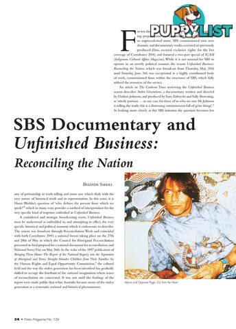 SBS Documentary and 'Unfinished Business: Reconciling the Nation'