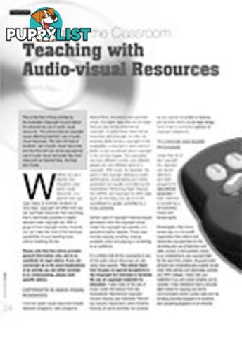 Copyright in the Classroom: Teaching with Audio-Visual Resources