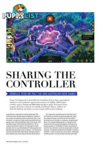 Sharing the Controller: Armello, Push Me Pull You and Australian Indie Games