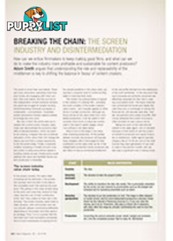 Breaking the Chain: The Screen Industry and Disintermediation