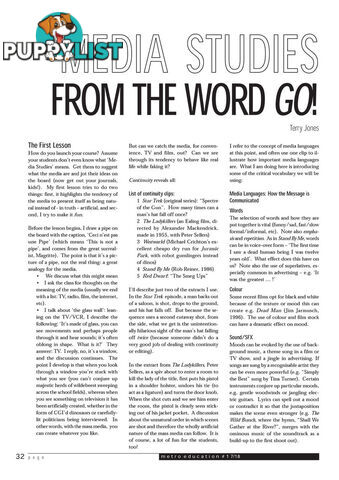 Media Studies from the Word Go!