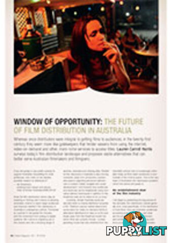 Window of Opportunity: The Future of Film Distrubition in Australia