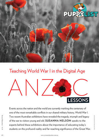 Anzac Lessons: Teaching World War I in the Digital Age