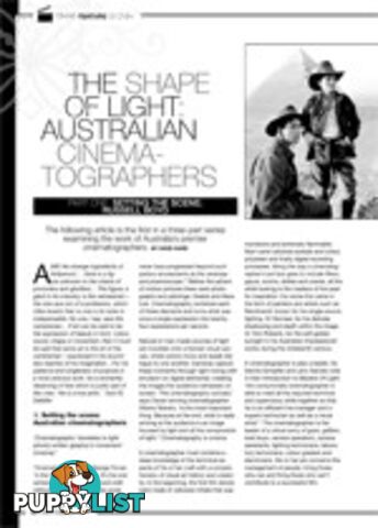 The Shape of Light - Australian Cinematographers: Part One: Setting the Scene; Russel Boyd