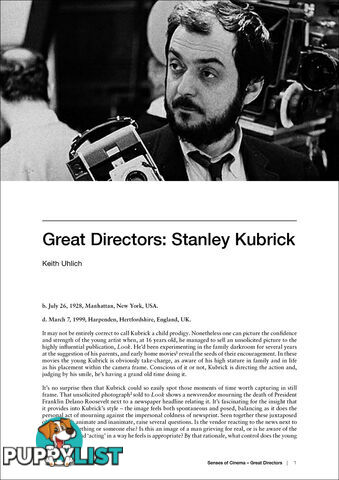 Great Directors: Stanley Kubrick