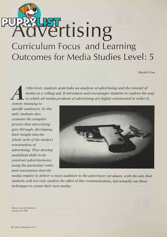 Advertising: Curriculum Focus and Learning Outcomes for Media Studies Level 5