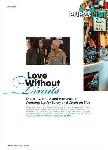 Love Without Limits: Disability, Illness and Romance in 'Standing Up for Sunny' and 'Cerulean Blue'