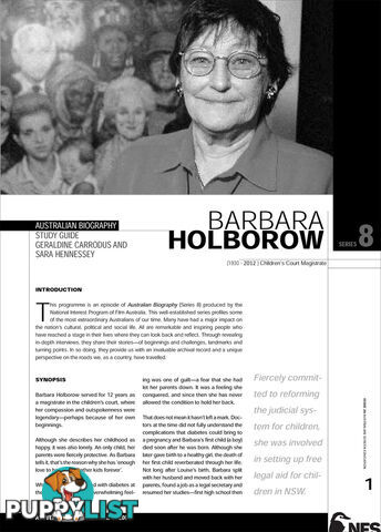 Australian Biography Series - Barbara Holborrow (Study Guide)