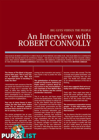 Big Guys Versus the People: An Interview with Robert Connolly