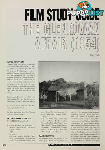 'The Glenrowan Affair' (A Study Guide)