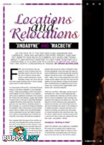 Locations and Relocations: Jindabyne and Macbeth