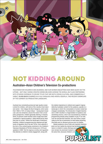 Not Kidding Around: Australian-Asian Children's Television Co-productions