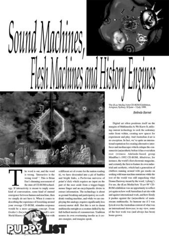 Sound Machines, Flesh Machines and History Engines