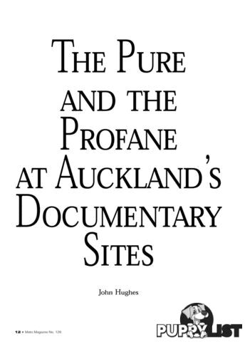 The Pure and the Profane at Auckland's Documentary Sites