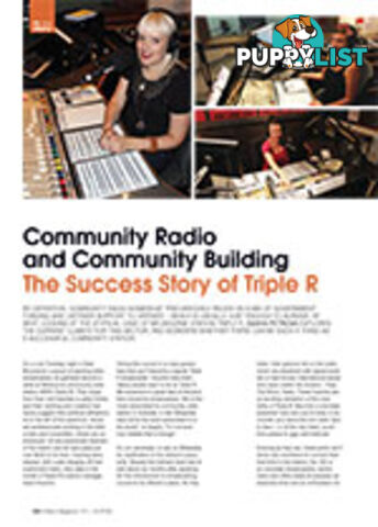 Community Radio and Community Building: The Success Story of Triple R