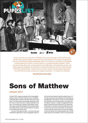 NFSA Restores Collection: 'Sons of Matthew'