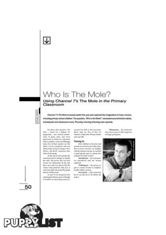 Who Is the Mole? Using Channel 7's 'The Mole' in the Primary Classroom