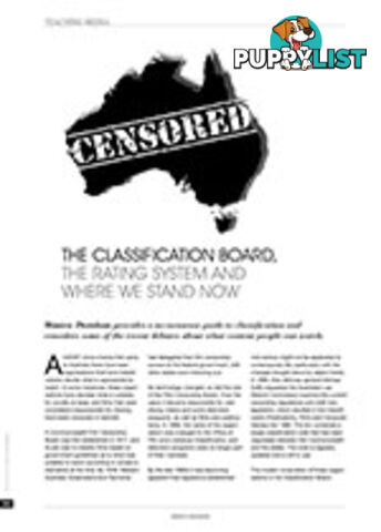 Censored: The Classification Board, The Rating System and Where We Stand Now